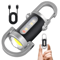 Mini COB LED Keychain Flashlight With USB Rechargeable Power Waterproof Design 0