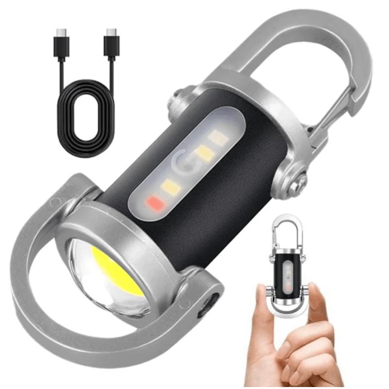 Mini COB LED Keychain Flashlight With USB Rechargeable Power Waterproof Design 0