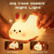 LED Silicone Rabbit Night Light With Touch Control Rechargeable Glow 6