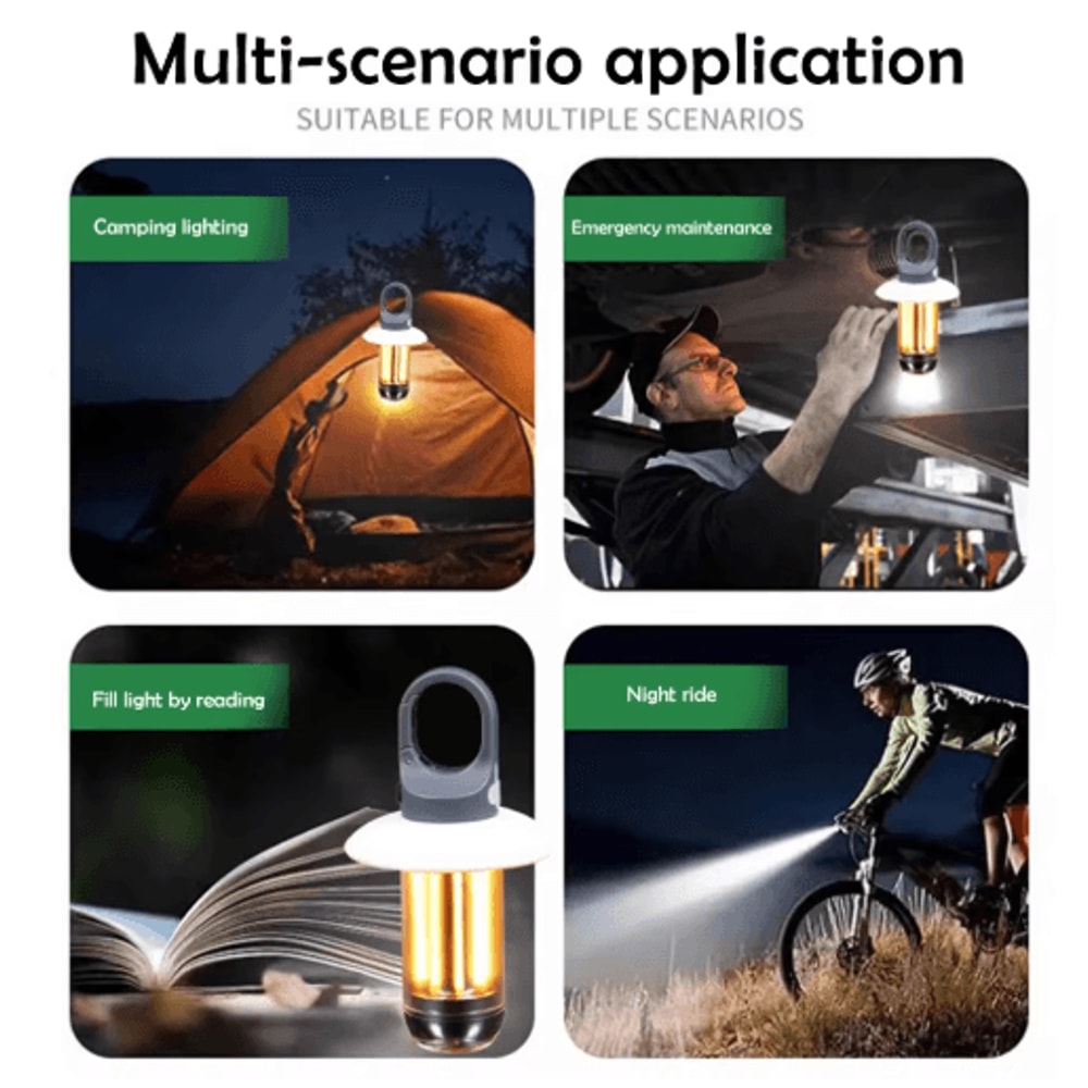 Super Bright LED Camping Lantern With Rechargeable Flashlight 5 Modes 2