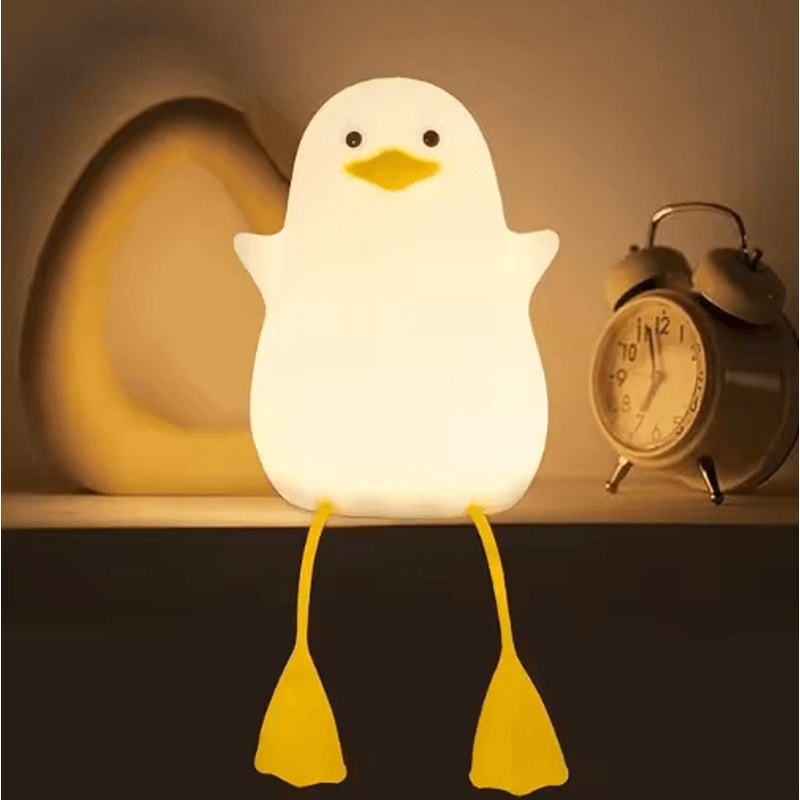 Cute Duck Silicone Night Light With Touch Pat Control USB Rechargeable Design 1