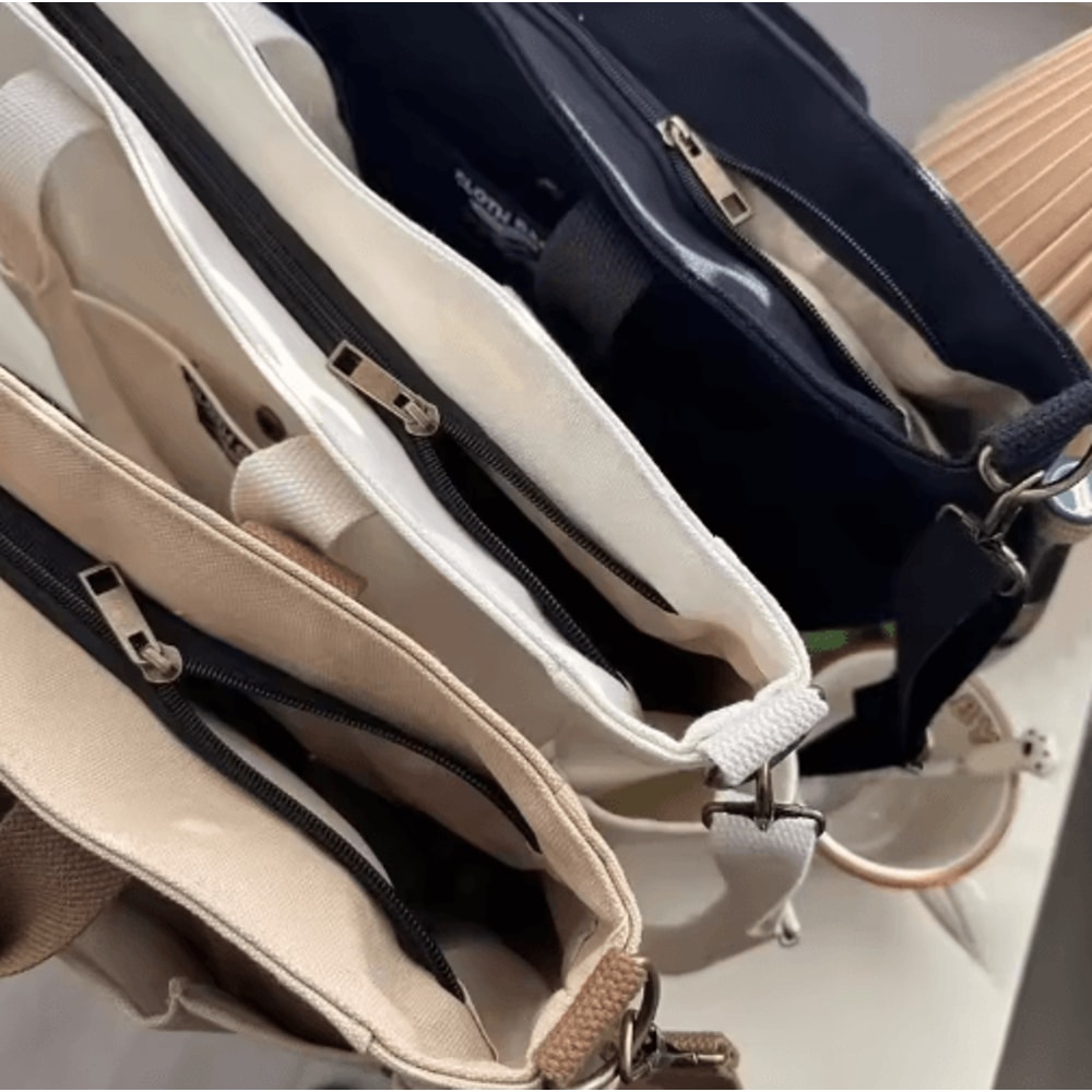 Urban Minimalist Canvas Tote Bag For Women With Large Capacity Crossbody Design 5