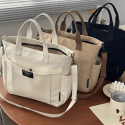 urban minimalist canvas tote bag for women with large capacity & crossbody design