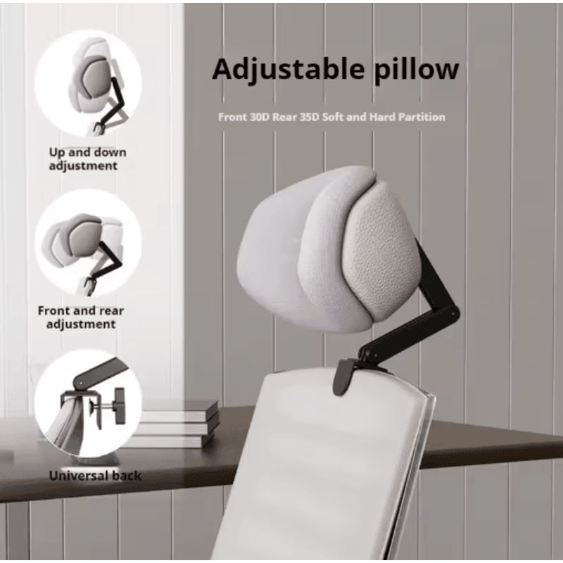 ErgoComfort Adjustable Chair Headrest Universal Office Chair Head Pillow For Neck Support 1