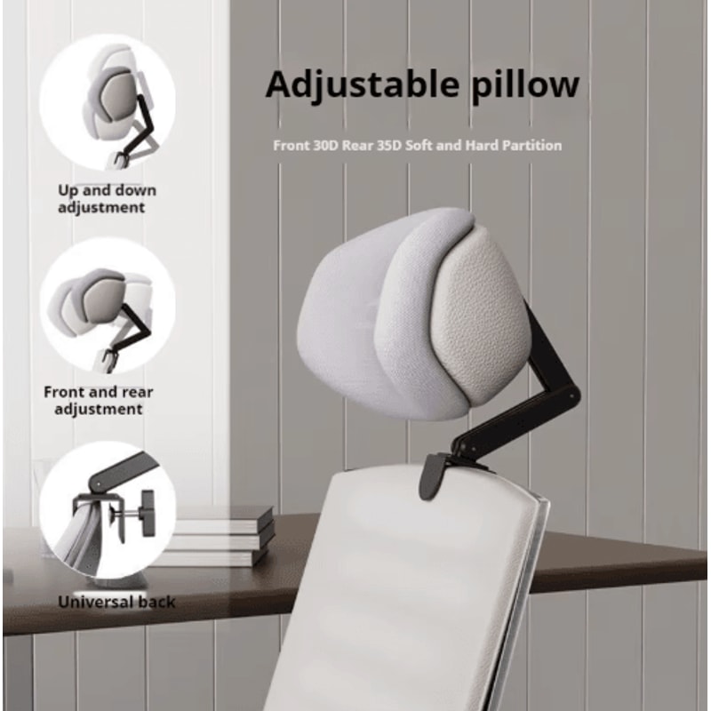 ErgoComfort Adjustable Chair Headrest Universal Office Chair Head Pillow For Neck Support 0