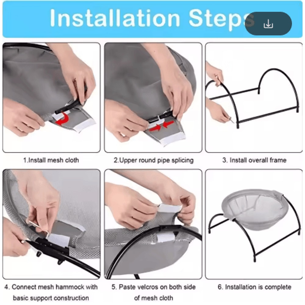 Cozy Lift Cat Hammock Bed Elevated Pet Hanging Bed For Deep Sleep Easy Cleaning 6