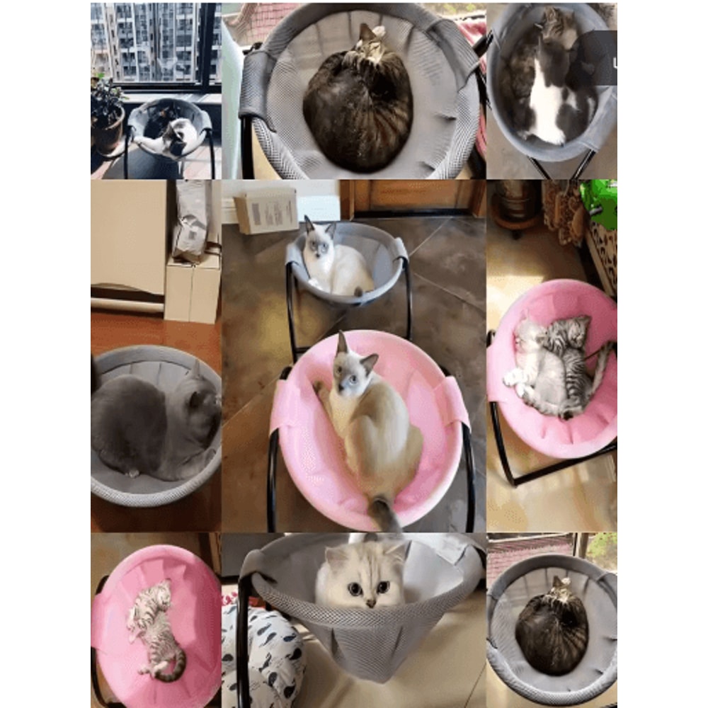 Cozy Lift Cat Hammock Bed Elevated Pet Hanging Bed For Deep Sleep Easy Cleaning 7