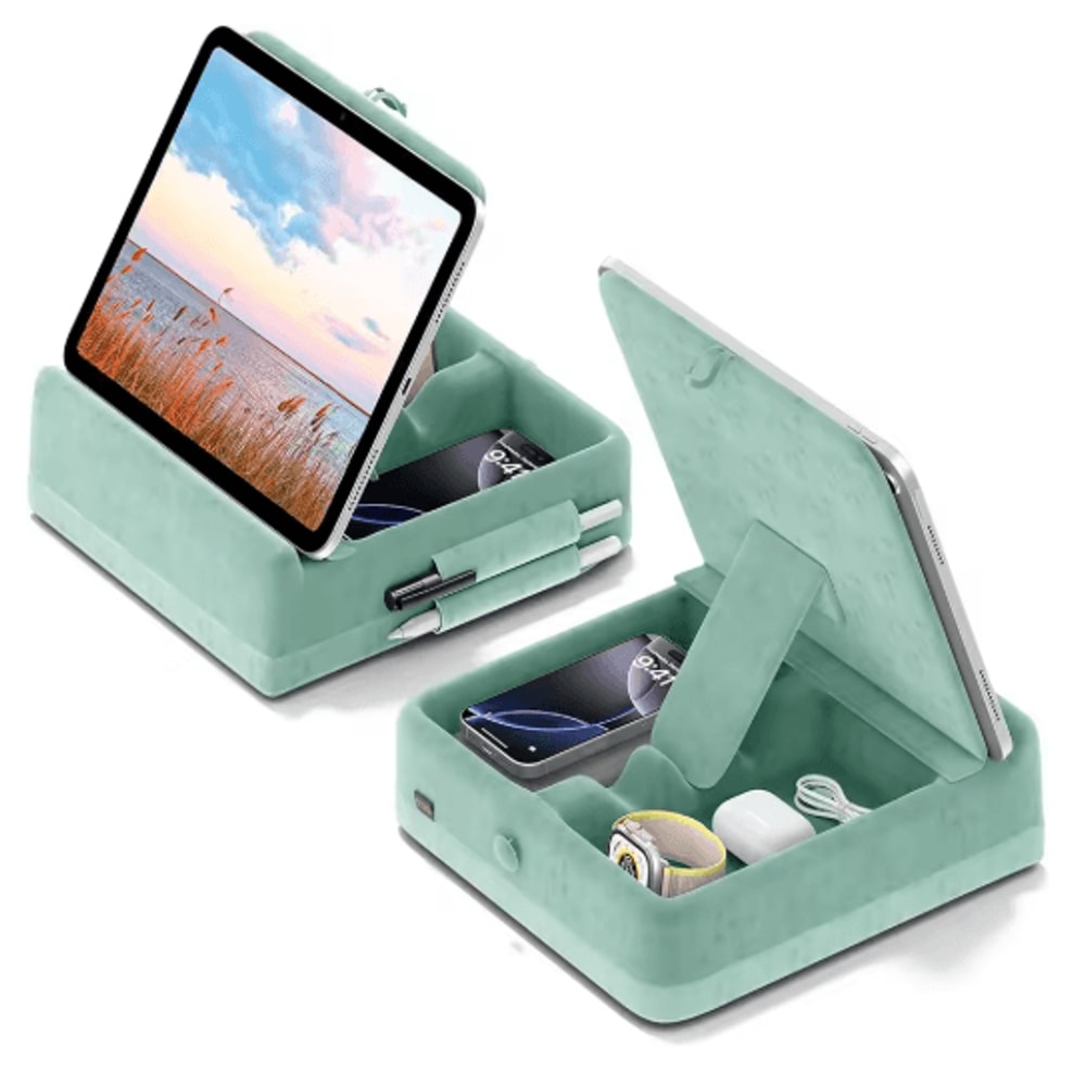 FlexiRest Tablet Pillow Stand Adjustable IPad Stand For Bed With Storage Stylus Holder 2