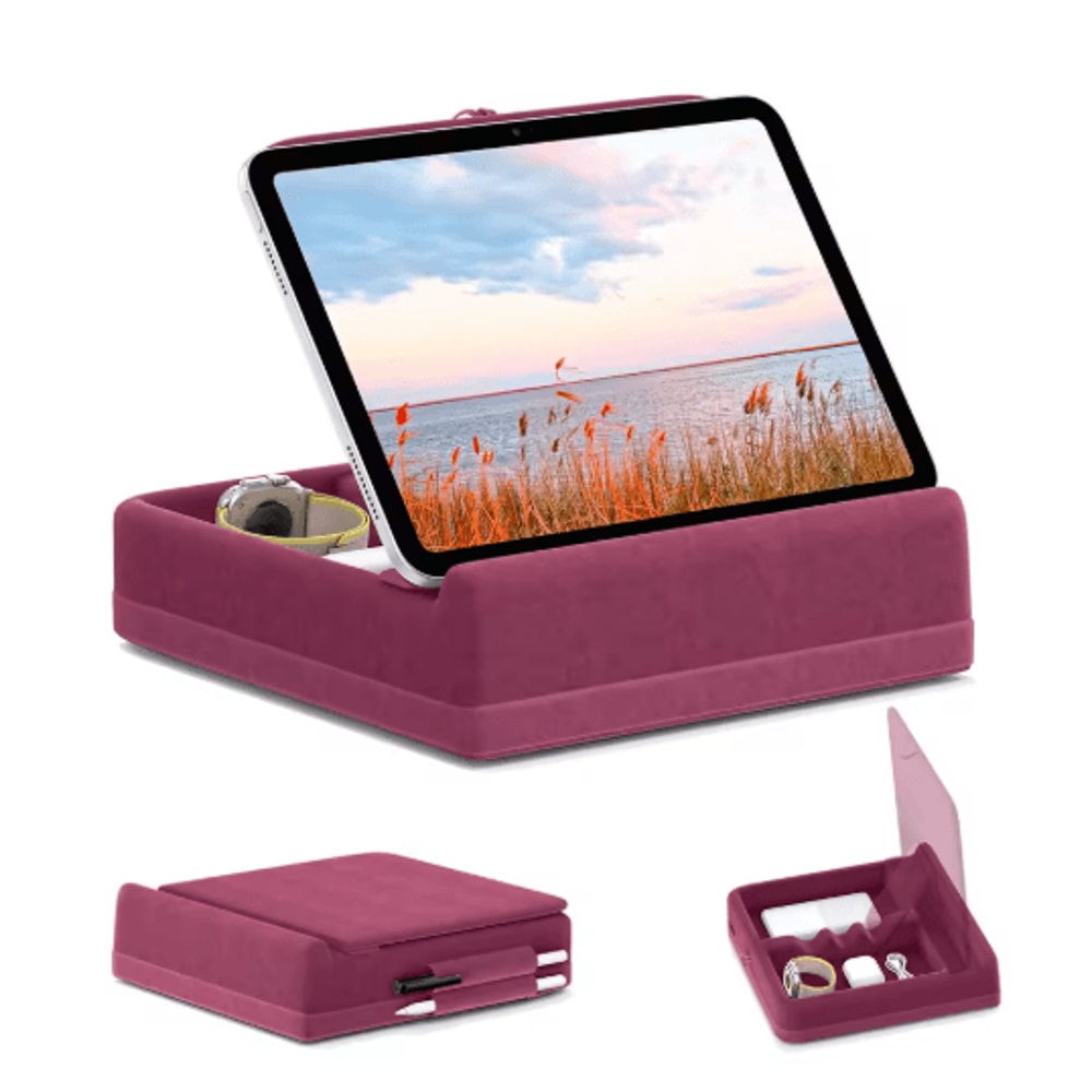 FlexiRest Tablet Pillow Stand Adjustable IPad Stand For Bed With Storage Stylus Holder 3