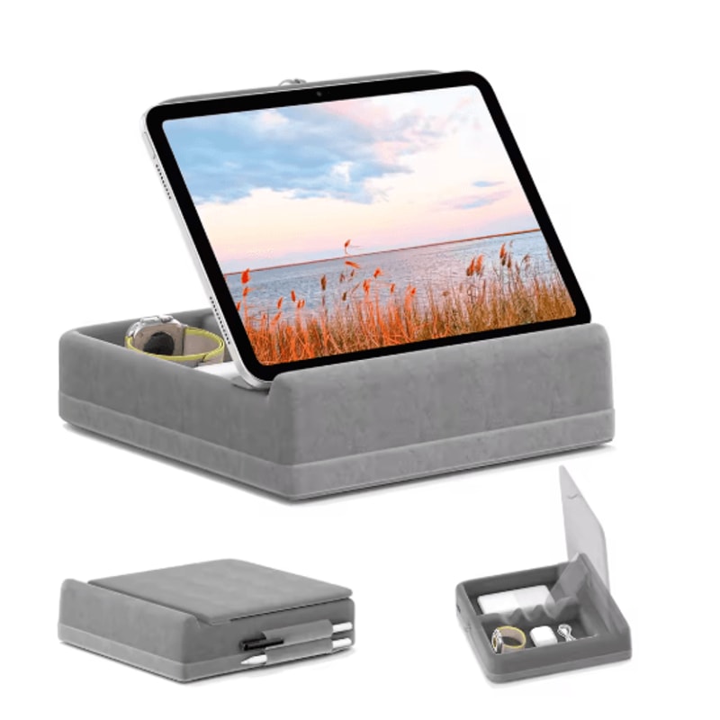 FlexiRest Tablet Pillow Stand Adjustable IPad Stand For Bed With Storage Stylus Holder 5