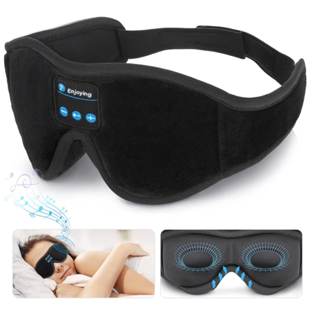 SleepWave Bluetooth Sleep Mask Headphones 3D Wireless Eye Mask With Speakers For Music Deep Rest 0