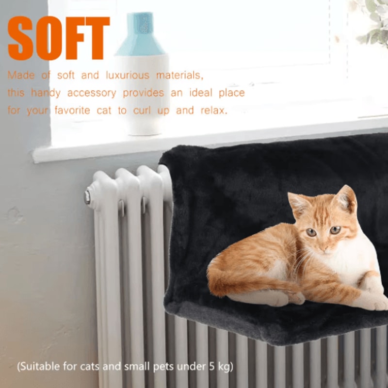 WarmNest Cat Radiator Bed Cozy Hanging Cat Hammock With Fleece Cushion Metal Frame 7