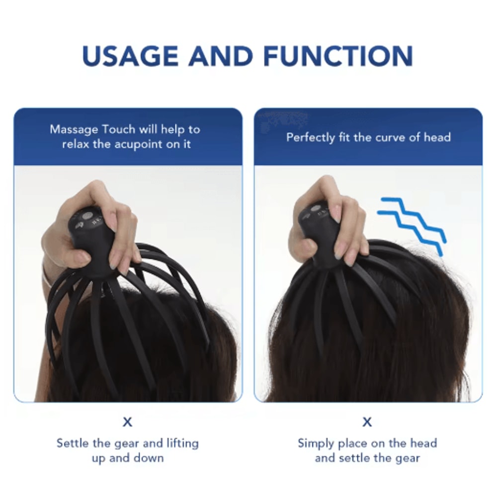 Electric Scalp Massager With 12 Claw Nodes USB Rechargeable Head Massager For Stress Relief Hair 5