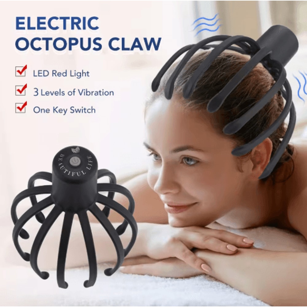 Electric Scalp Massager With 12 Claw Nodes USB Rechargeable Head Massager For Stress Relief Hair 6