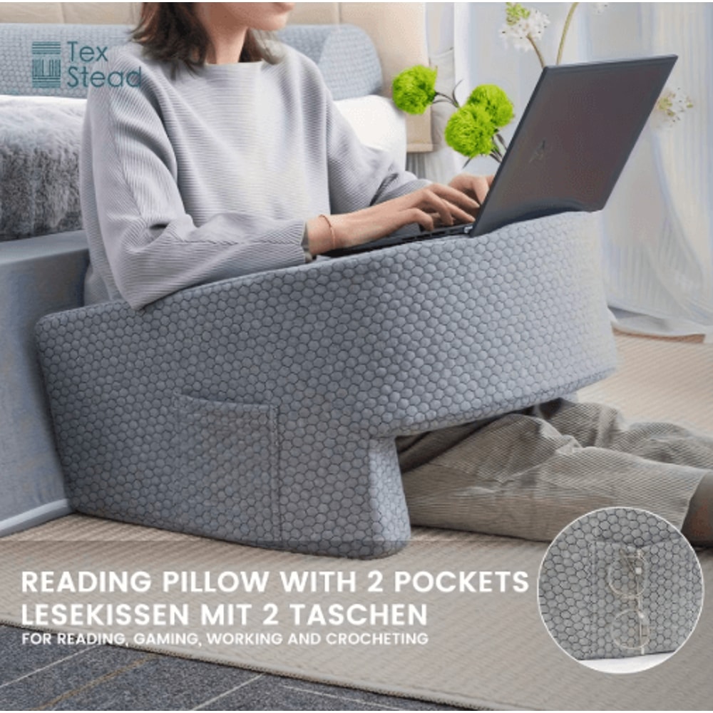 Extra Large Memory Foam Reading Pillow With Armrests Ergonomic Reading Pillow For Gaming Work Rel 0