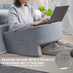extra large memory foam reading pillow with armrests – ergonomic reading pillow for gaming, work & relaxation