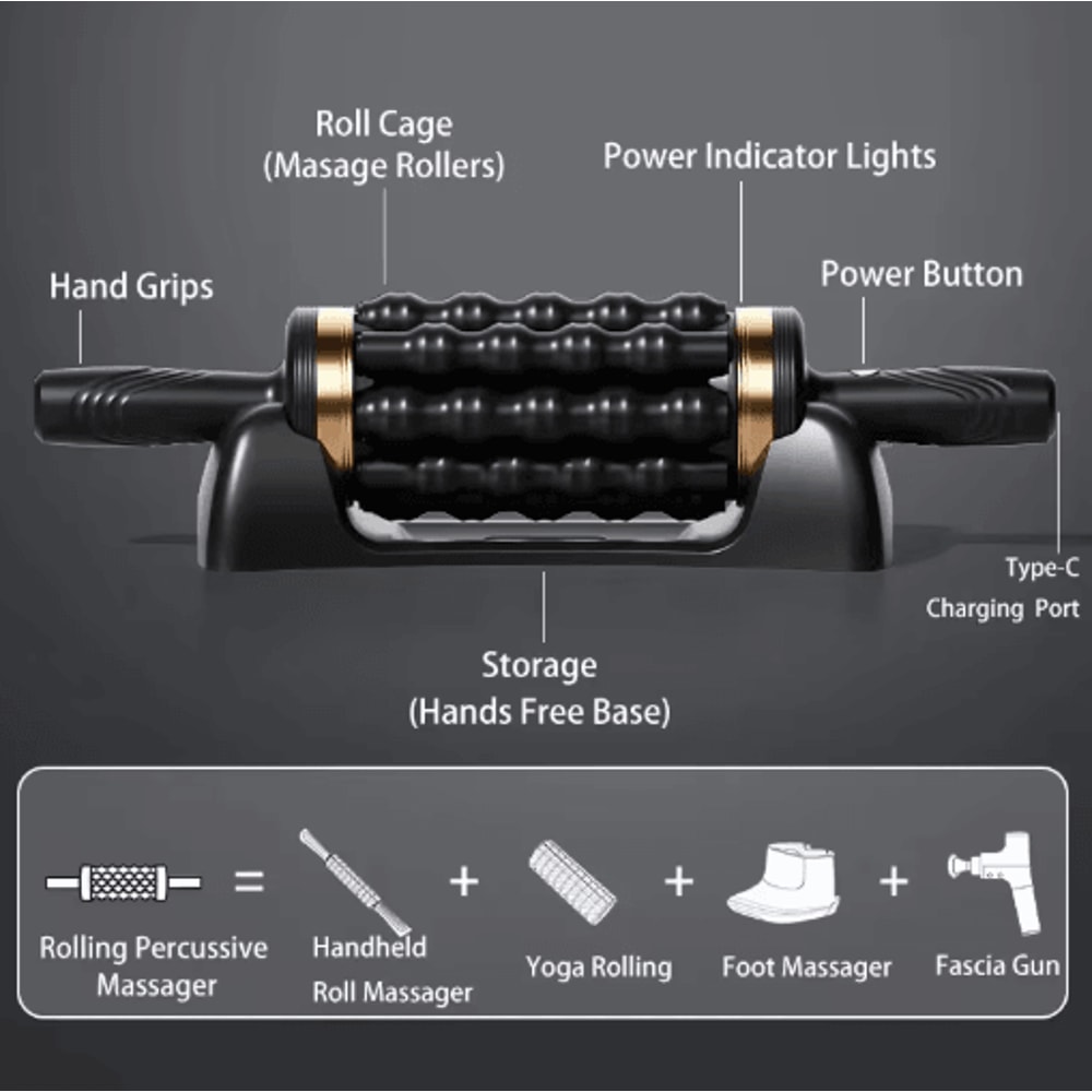 Handheld Percussive Muscle Roller Massager Deep Tissue Muscle Massager For Full Body Relief 2