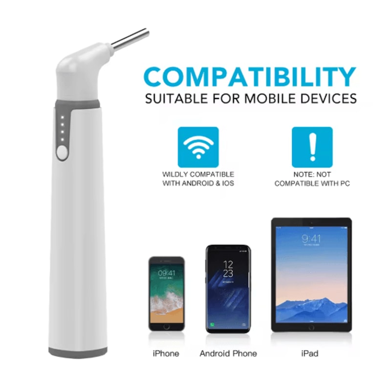 Wireless HD Ear Camera Otoscope 39mm Smart Ear Cleaning Camera With WiFi LED Lights 2