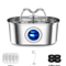 32L Stainless Steel Pet Water Fountain With LED UltraQuiet Cat Water Fountain For Fresh Clean Hydr 1