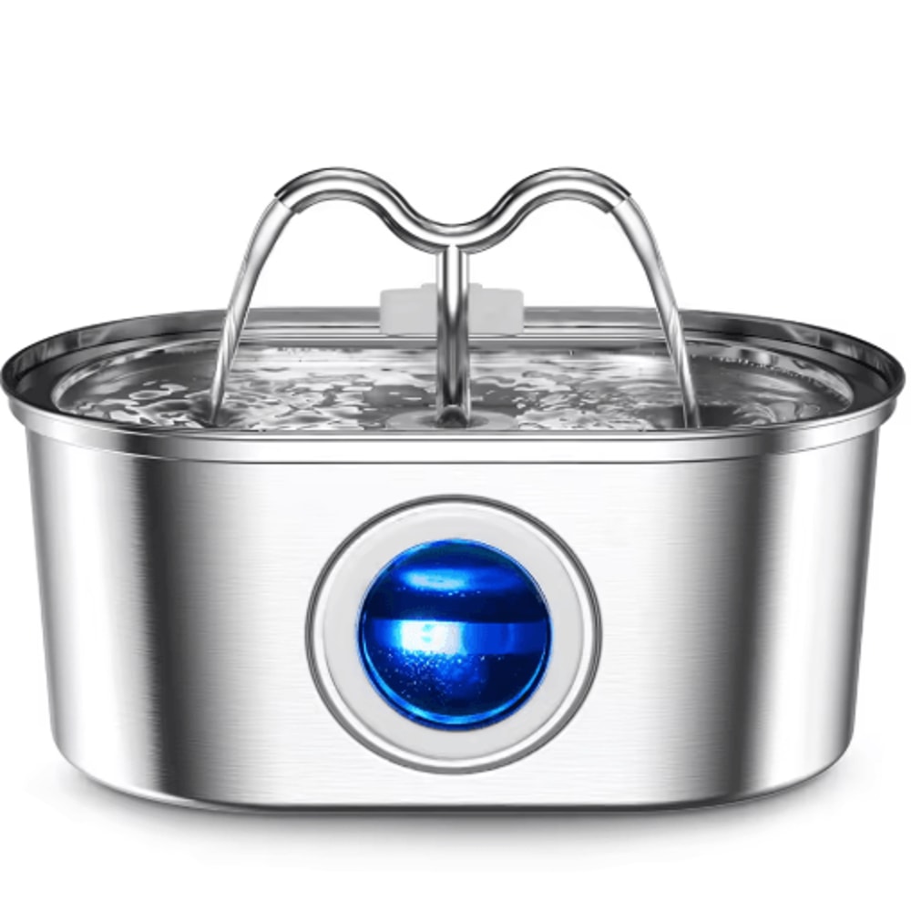32L Stainless Steel Pet Water Fountain With LED UltraQuiet Cat Water Fountain For Fresh Clean Hydr 3