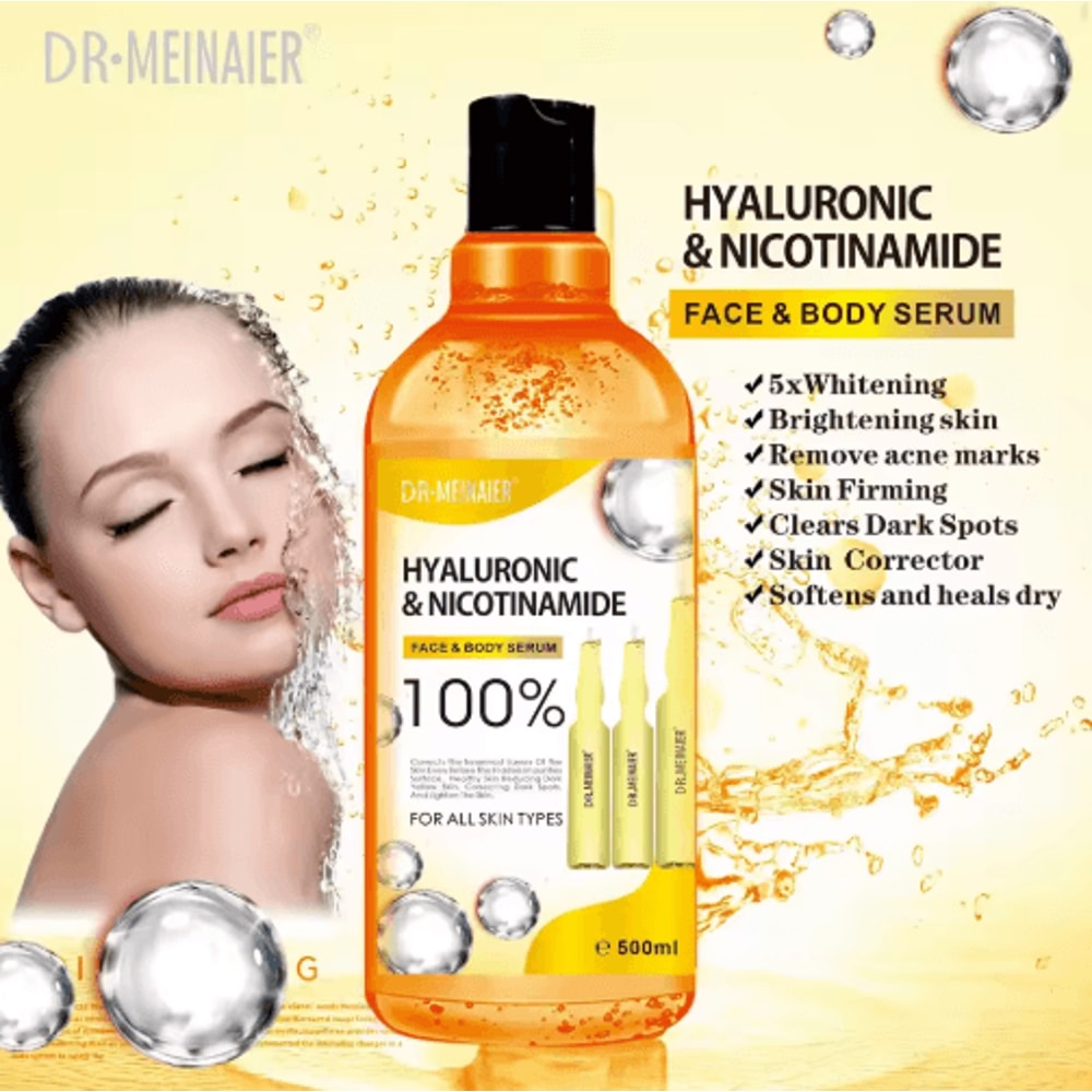 500ML Hyaluronic Acid Brightening Serum Advanced Hyaluronic Acid Serum With Niacinamide Vitamin C 5