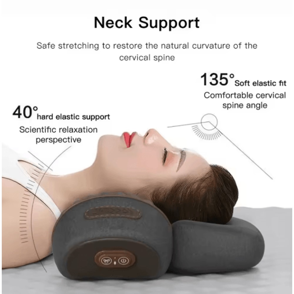 Electric Neck Traction Pillow Massager With Heat Ergonomic Neck Massager Pillow For Cervical Relie 0