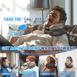 inflatable cervical neck traction pillow adjustable neck traction device for pain relief & posture support