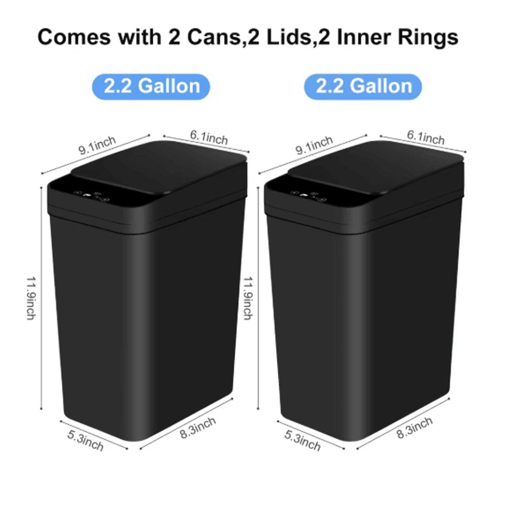 2 Pack 12L Automatic Trash Can Slim Touchless Trash Can With Motion Sensor Lid 5