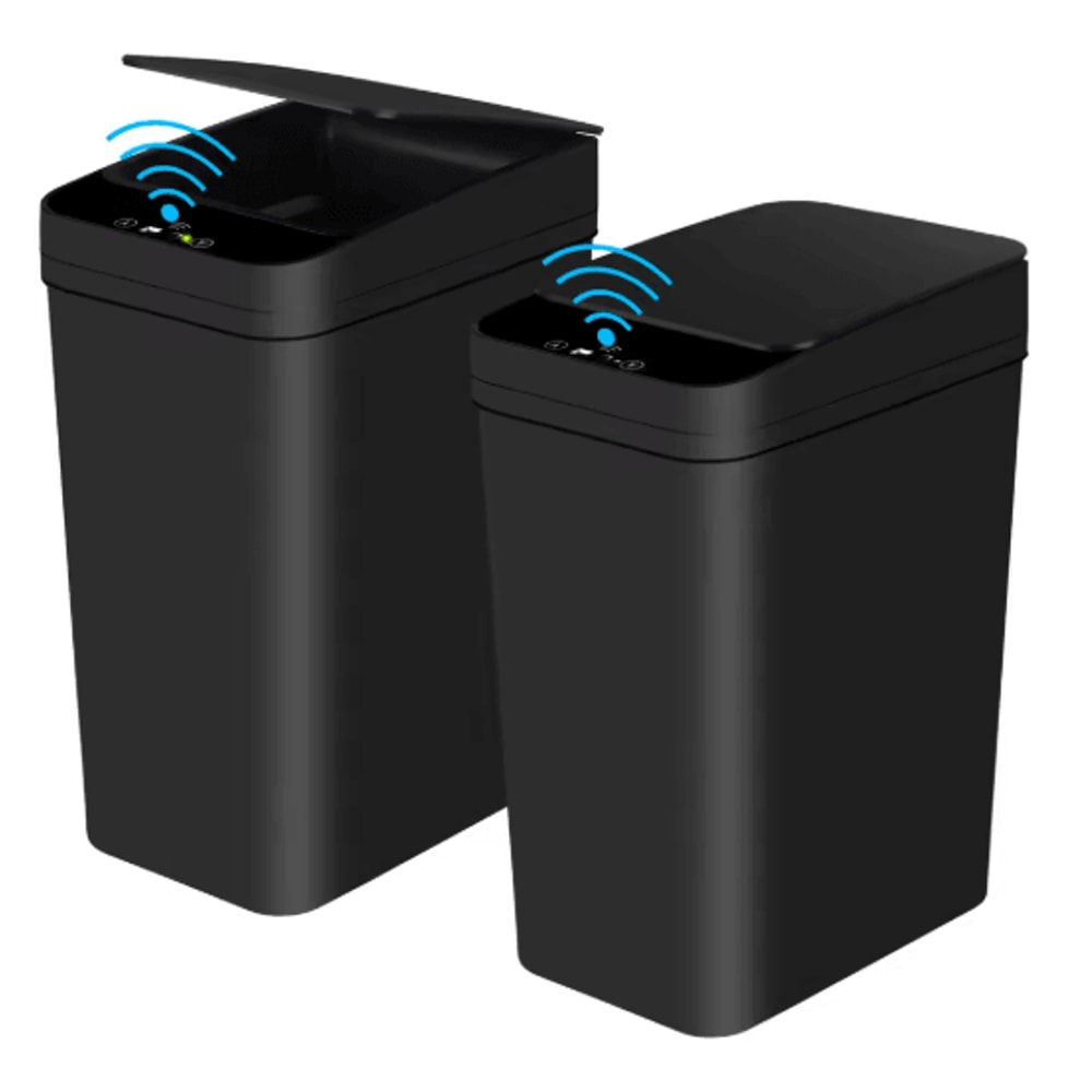 2 Pack 12L Automatic Trash Can Slim Touchless Trash Can With Motion Sensor Lid 0