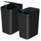 2 Pack 12L Automatic Trash Can Slim Touchless Trash Can With Motion Sensor Lid 0
