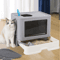 Foldable Enclosed Cat Litter Box With Top Exit Space Saving Enclosed Cat Litter Box With Scoop 0