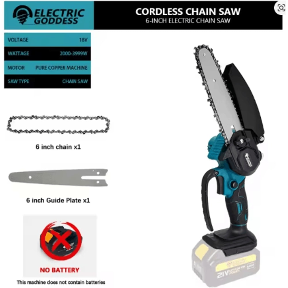 6Inch Mini Electric Chainsaw 1700RPM Portable Mini Electric Chainsaw For OneHand Wood Cutting 1