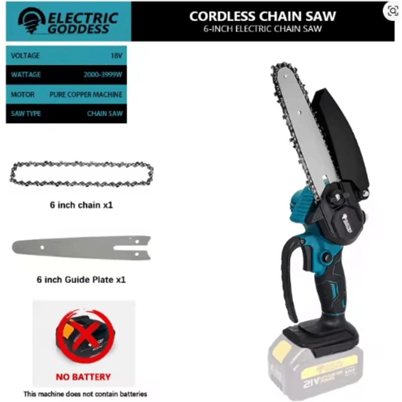 6Inch Mini Electric Chainsaw 1700RPM Portable Mini Electric Chainsaw For OneHand Wood Cutting 1