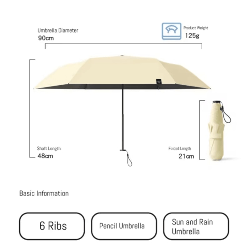 Ultra Light Japanese Mini Umbrella Compact UV Protection Umbrella For Travel Daily Use 10