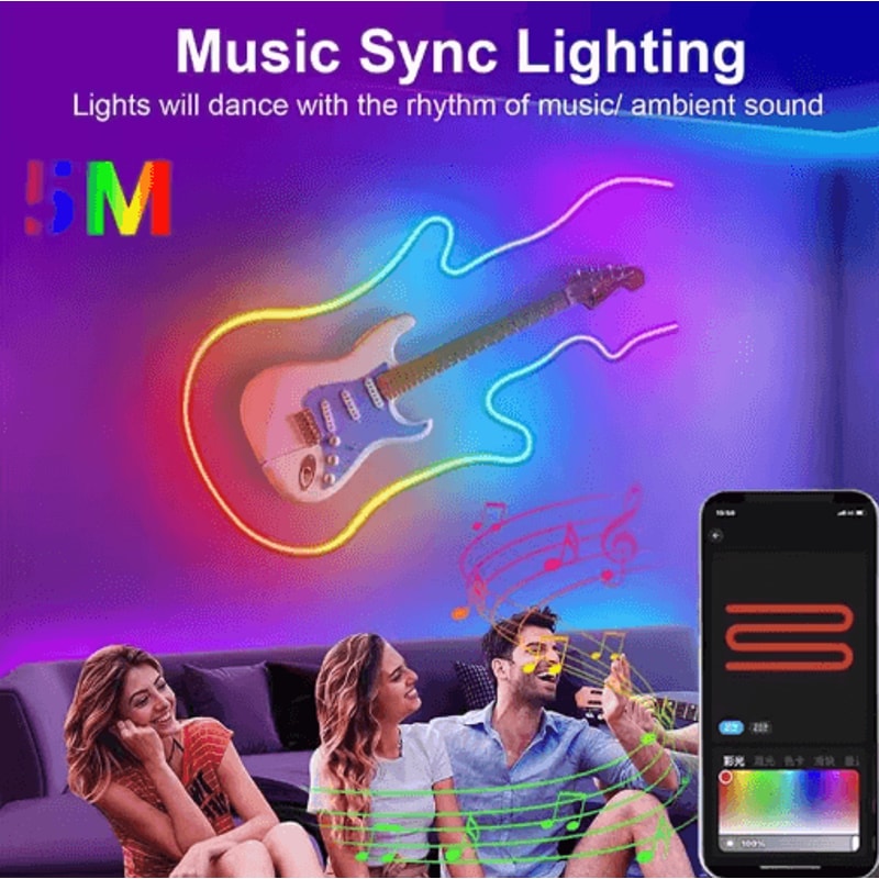 RGBIC Neon LED Strip Lights With App Control Flexible Neon LED Strip Lights For DIY Ambient Decor 4