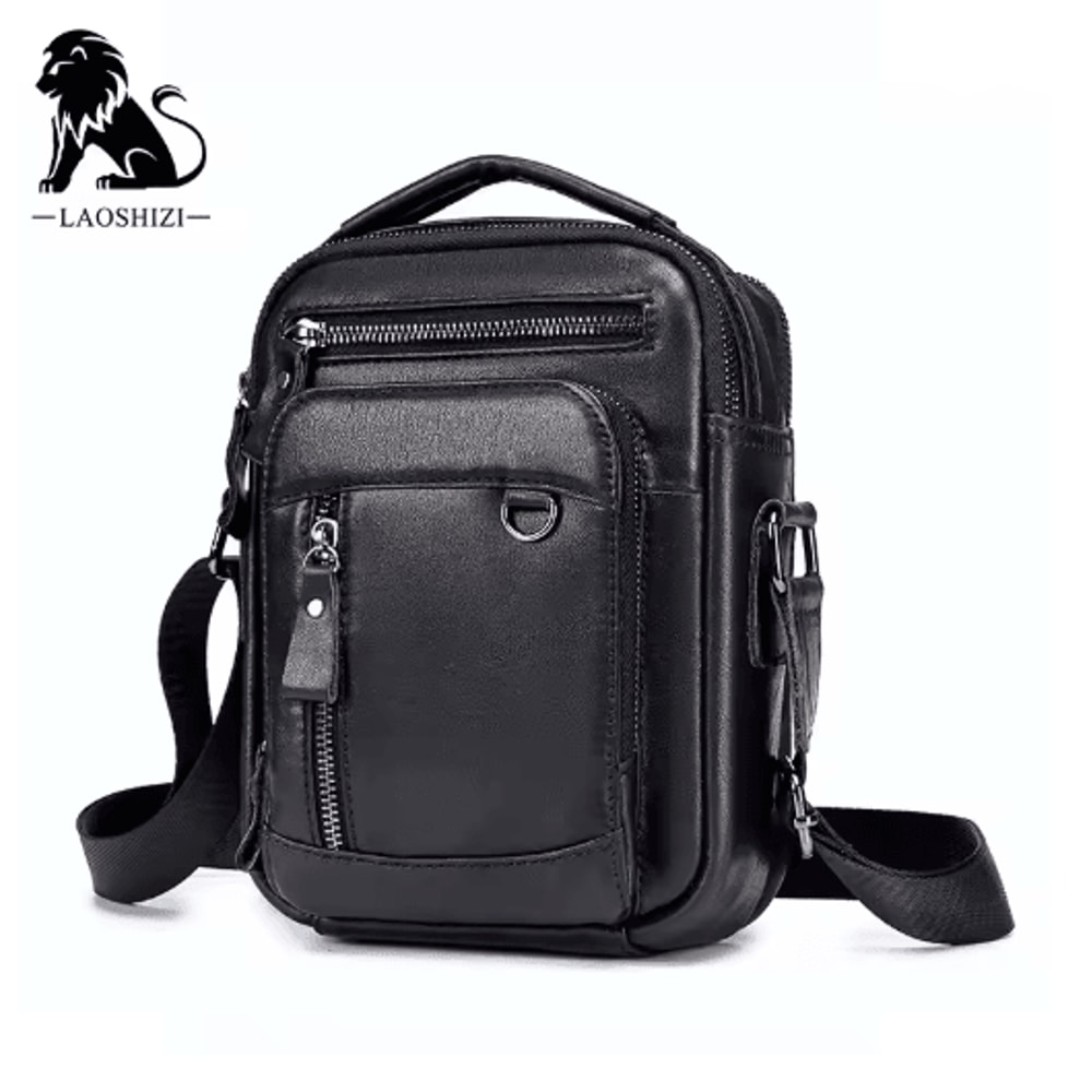Genuine Leather Mens Crossbody Messenger Bag Classic Leather Messenger Bag For Daily Carry 2