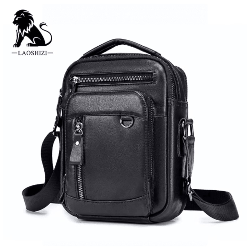 Genuine Leather Mens Crossbody Messenger Bag Classic Leather Messenger Bag For Daily Carry 5
