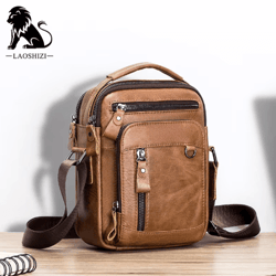 genuine leather mens crossbody messenger bag classic leather messenger bag for daily carry