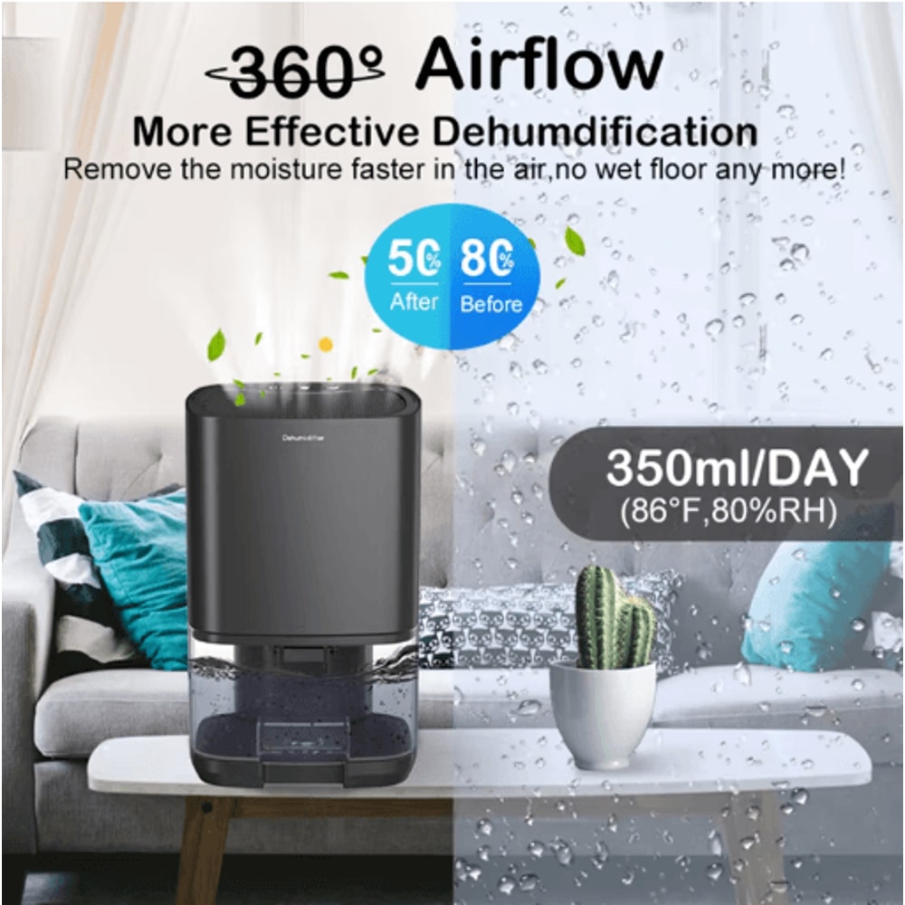 Portable Mini Dehumidifier Quiet Air Dehumidifier For Home Bedroom Office 6
