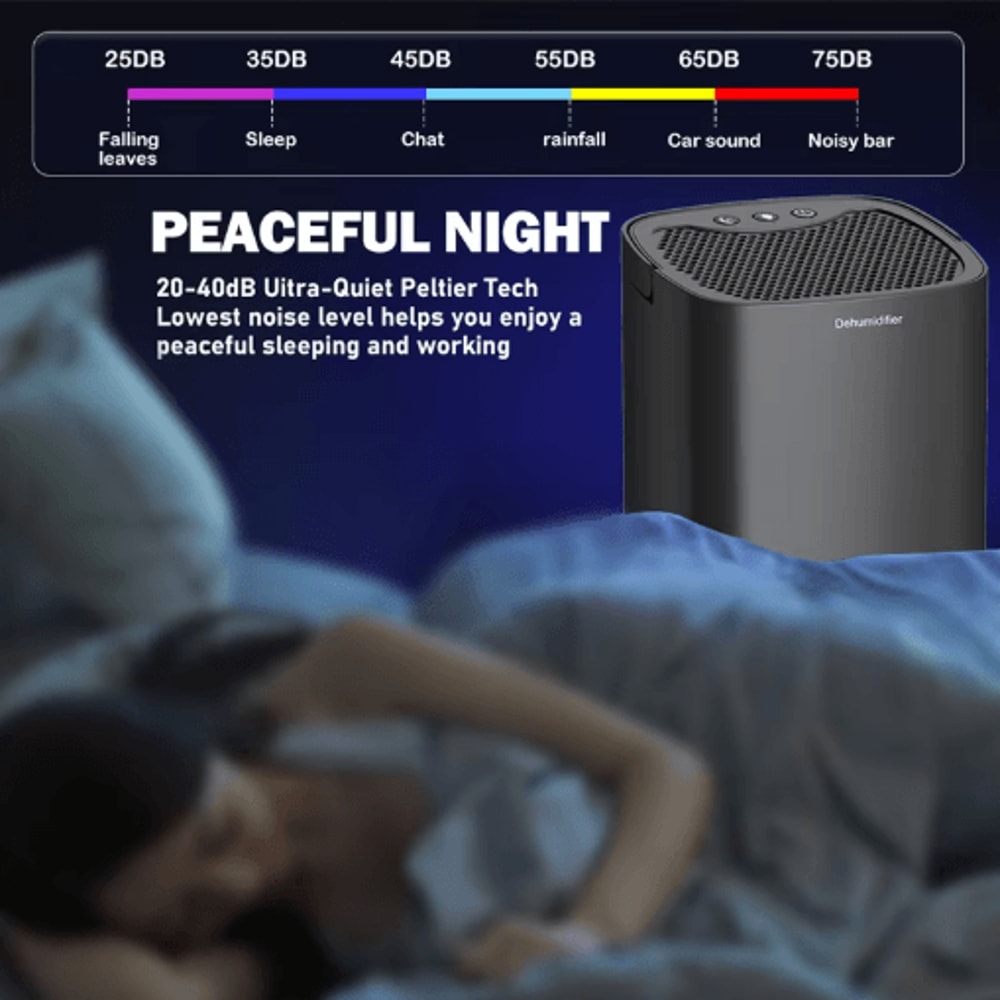 Portable Mini Dehumidifier Quiet Air Dehumidifier For Home Bedroom Office 7