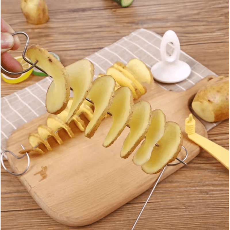 Stainless Steel Spiral Potato Slicer Creative Spiral Potato Cutter For Fun Kitchen Prep 7
