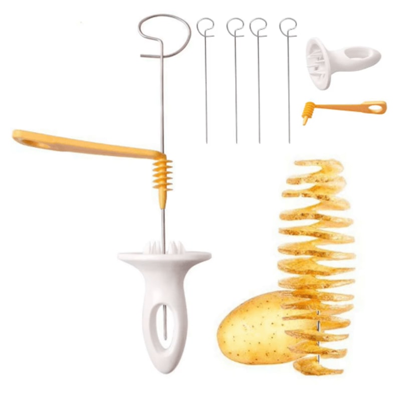 Stainless Steel Spiral Potato Slicer Creative Spiral Potato Cutter For Fun Kitchen Prep 9