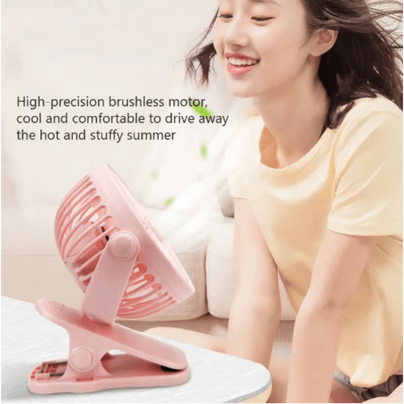 Mini ClipOn USB Fan Quiet Portable Clip Fan With 3 Speed Strong Airflow 5