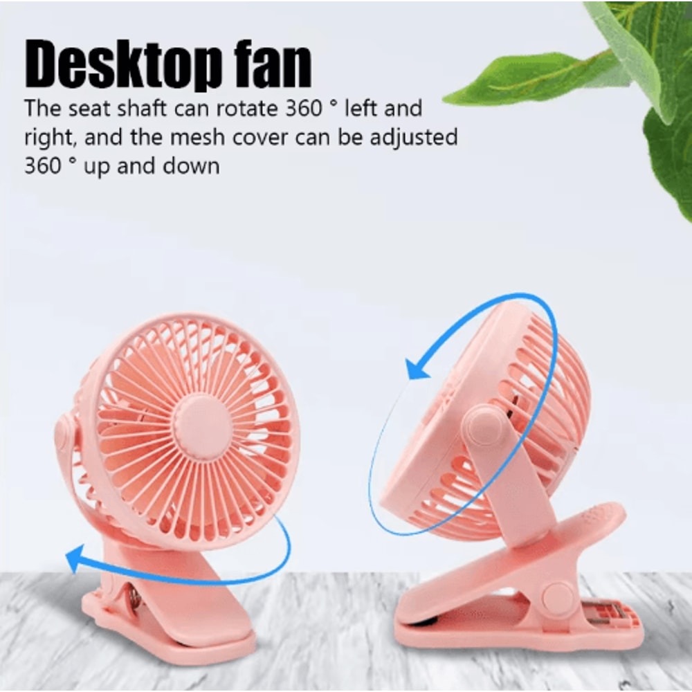 Mini ClipOn USB Fan Quiet Portable Clip Fan With 3 Speed Strong Airflow 6