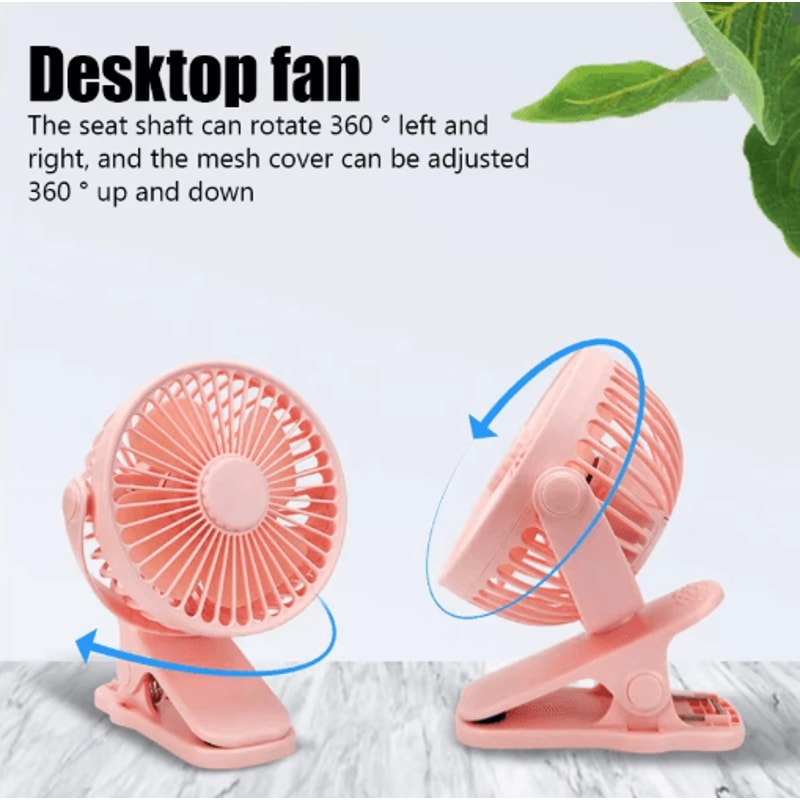 Mini ClipOn USB Fan Quiet Portable Clip Fan With 3 Speed Strong Airflow 6