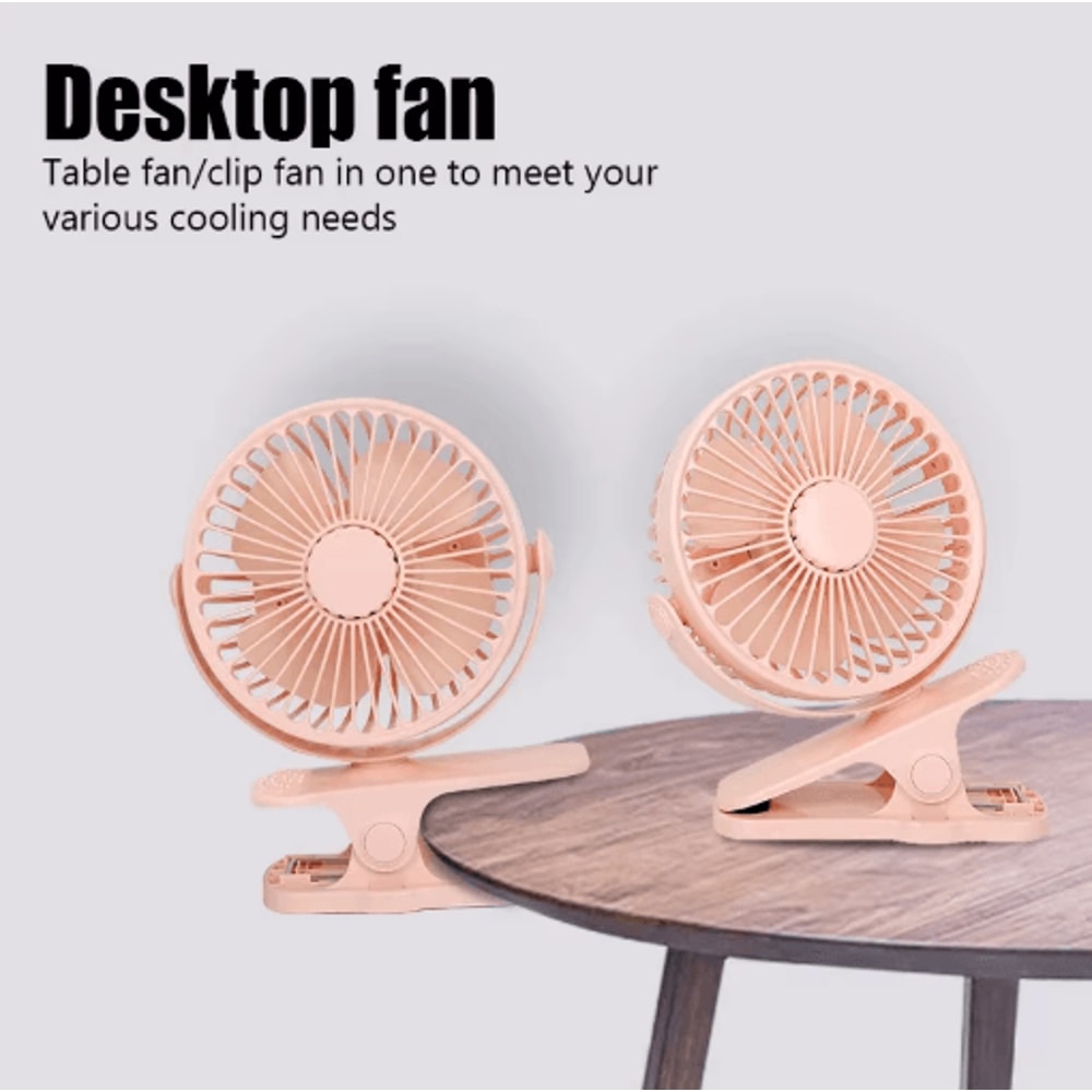Mini ClipOn USB Fan Quiet Portable Clip Fan With 3 Speed Strong Airflow 7