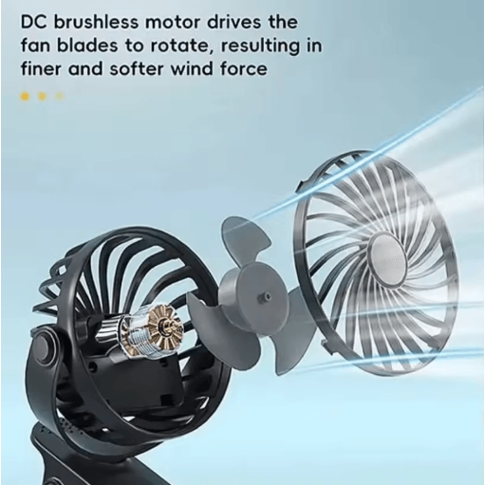 360 Rotating Mini Clip Fan With Night Light Rechargeable Clip On Desk Fan For Portable Cooling 4
