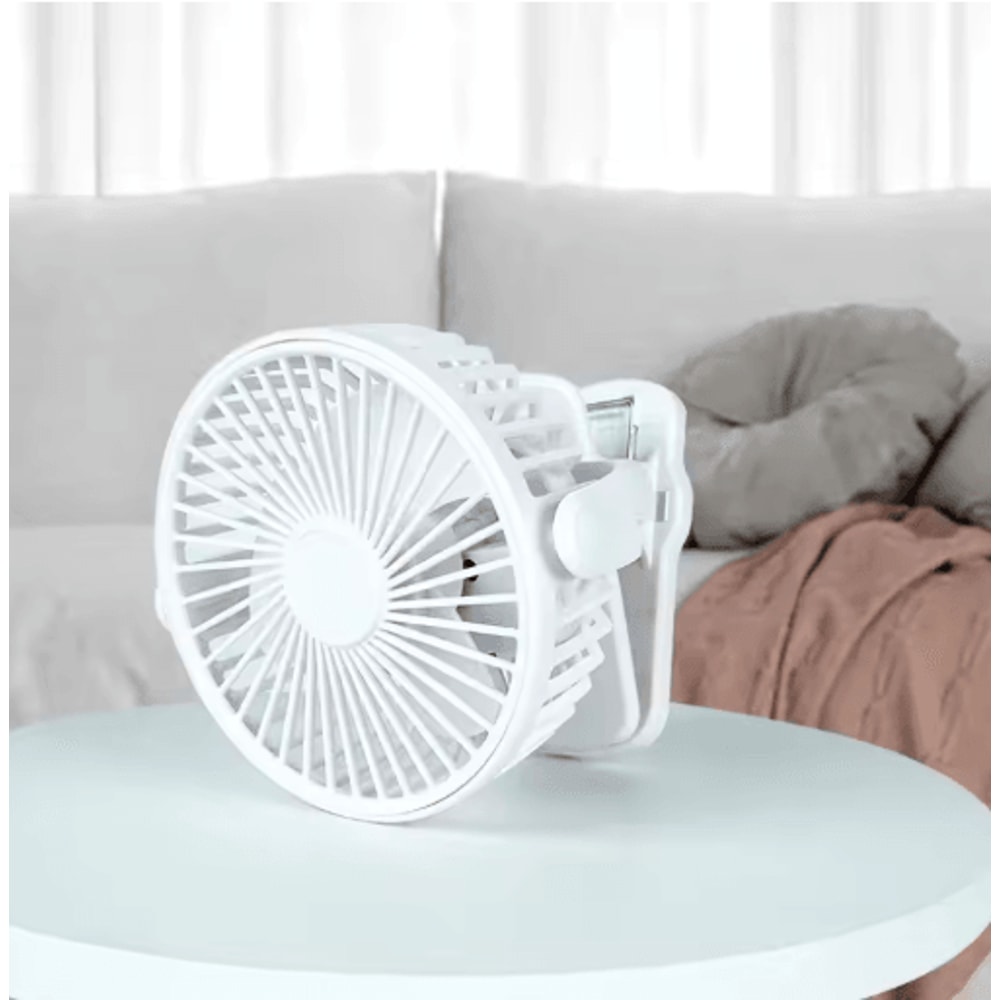 360 Rotating Mini Clip Fan With Night Light Rechargeable Clip On Desk Fan For Portable Cooling 5