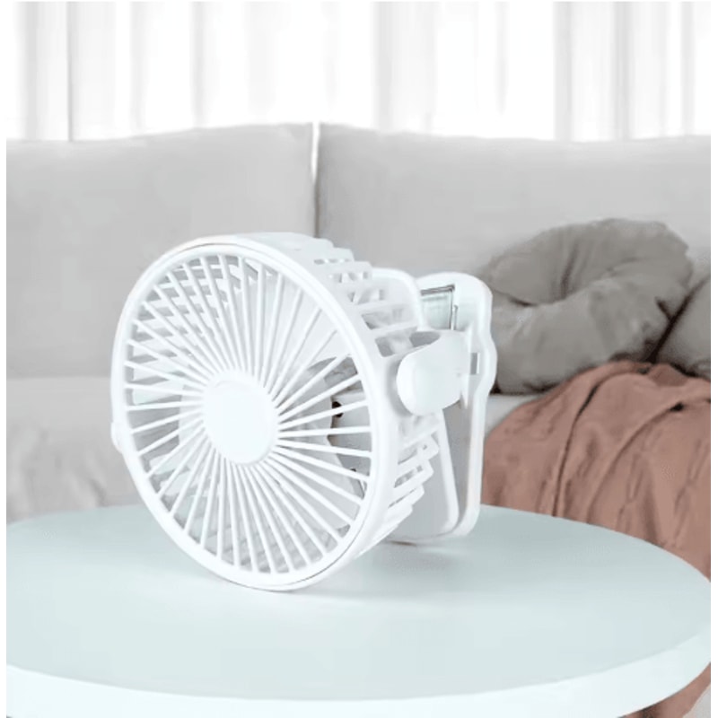 360 Rotating Mini Clip Fan With Night Light Rechargeable Clip On Desk Fan For Portable Cooling 5