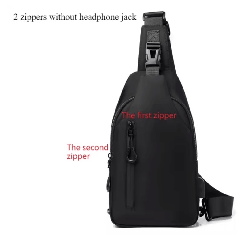 Mens Crossbody Chest Bag With USB Charging Port WaterResistant Casual Sling For Everyday Use 1